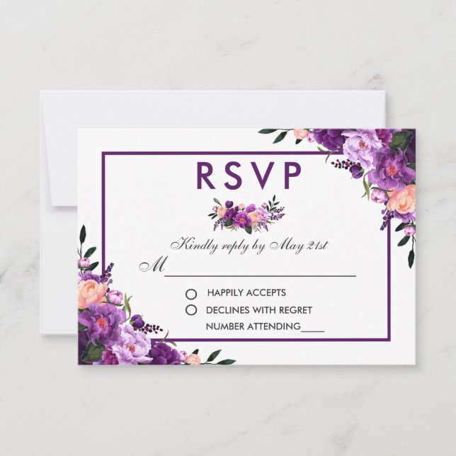 PFP Mariage RSVP violet ultra violet (Devant)