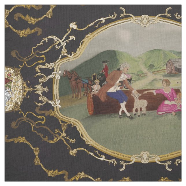PH&D Toile française Tissu noir et or (Échantillon)