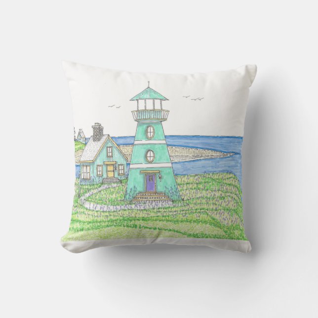 Phare 5; Coussin extérieur; Cyan (Recto)