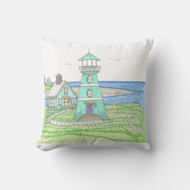 Phare 5; Coussin extérieur; Cyan (Recto)