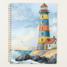 Phare aquarelle coloré