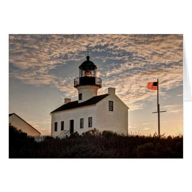 Phare au coucher du soleil, Californie (Devant horizontal)
