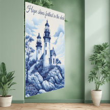 Phare Bleu Blanc de Style Porcelaine de Toile Fran