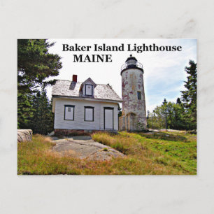 Phare de Baker Island, carte postale du Maine