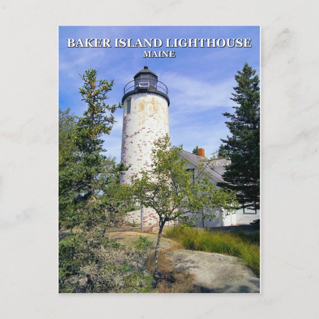 Phare de Baker Island, Maine Carte postale (Devant)