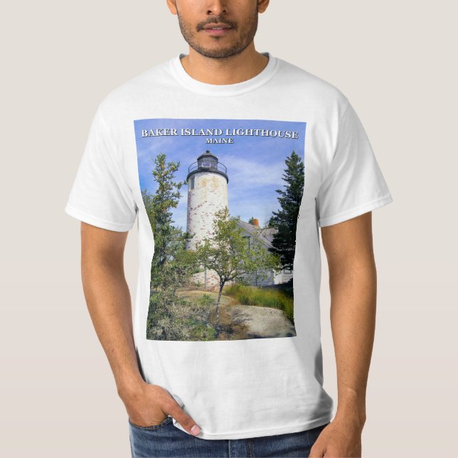 Phare de Baker Island, Maine T-Shirt (Devant)