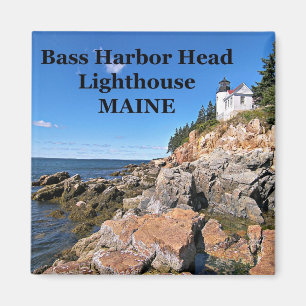 Phare de Bass Harbour Head, Maine Carré Magnet