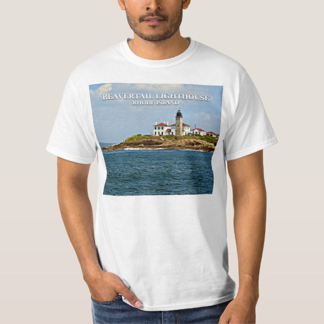 Phare de Beavertail, T-shirt d'Île de Rhode (Devant)