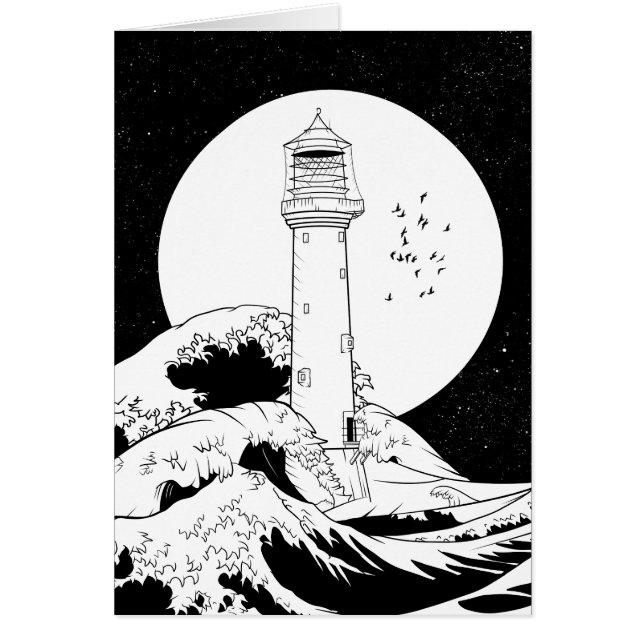 Phare de Bell Rock noir et blanc (Devant)