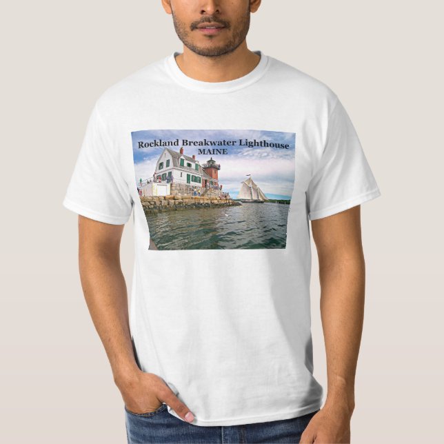 Phare de brise-lames de Rockland, T-shirt du Maine (Devant)