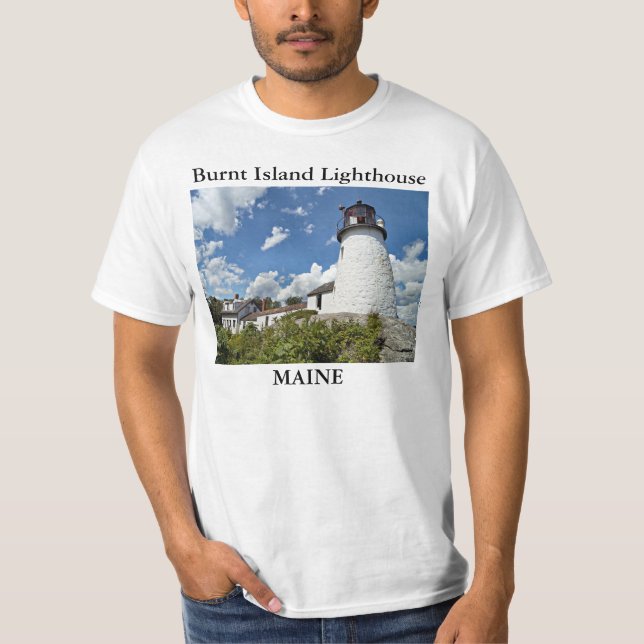 Phare de Burnt Island, Maine T-Shirt (Devant)