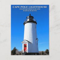 Phare de Cape Poge, carte postale du Massachusetts
