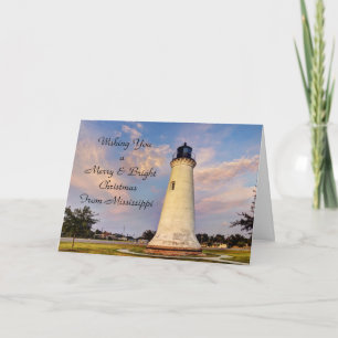 Phare de carte de Noël du Mississippi