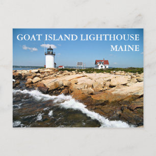 Phare de Goat Island, carte postale du Maine