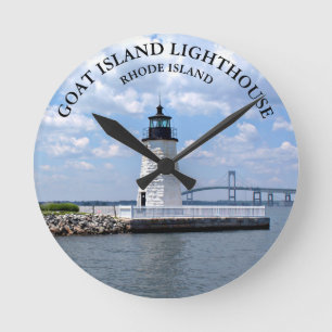 Phare de Goat Island Horloge murale de Rhode Islan