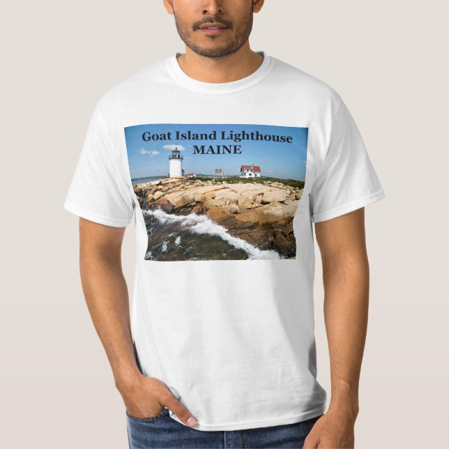 Phare de Goat Island, T-Shirt du Maine (Devant)