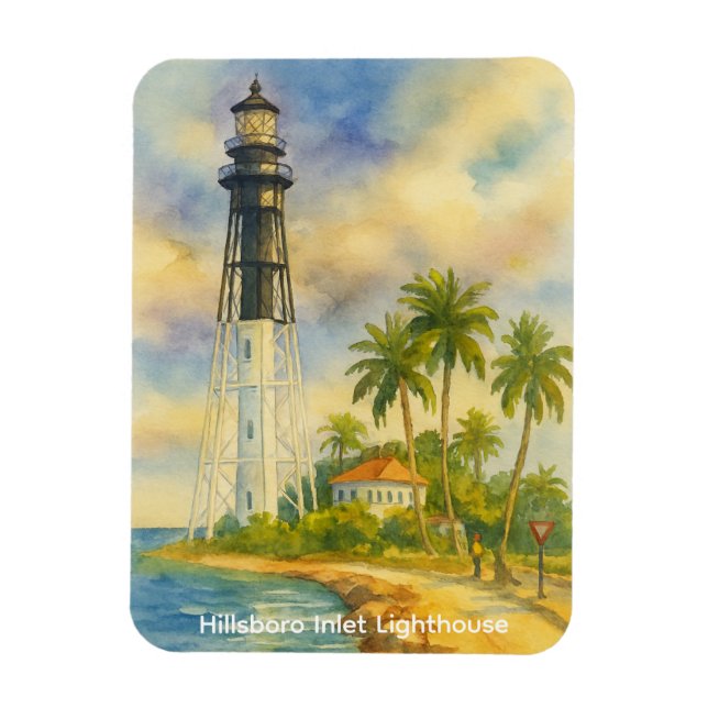 Phare de Hillsboro Inlet Magnet Photo Flexible (Vertical)