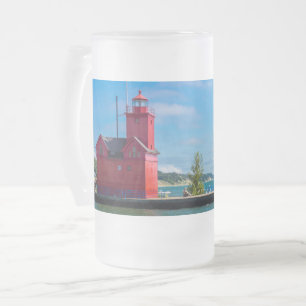 Phare de Holland Harbour - Verre givrée Bière Mug