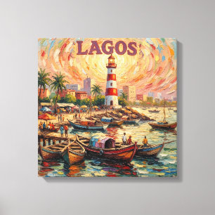 Phare de Lagos Nigeria Harbour Toile Étirée