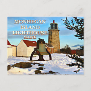 Phare de l'île de Monhegan, carte postale du Maine