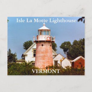 Phare de l'Isle La Motte, carte postale Vermont