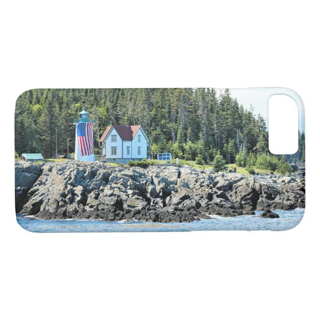 Phare de Little River, coque iphone du Maine (Dos (Horizontal))