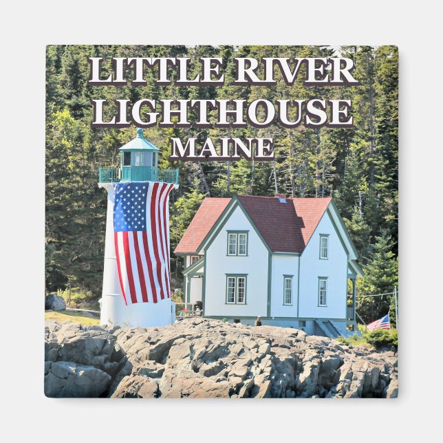 Phare de Little River, Maine Magnet (Devant)