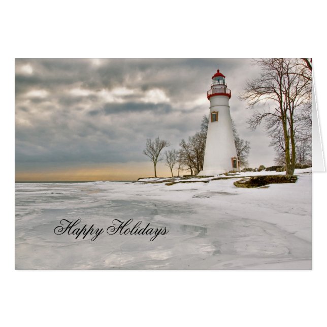 Phare de Marblehead dans la neige (Devant horizontal)