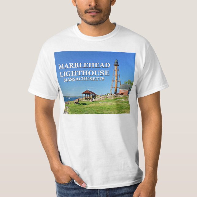 Phare de Marblehead, T-Shirt Massachusetts (Devant)