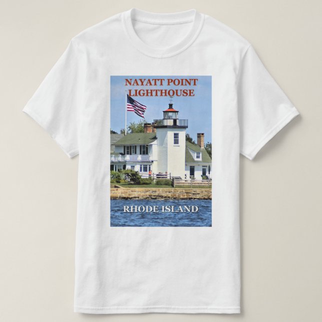Phare de Nayatt Point, T-shirt Rhode Island (Design devant)