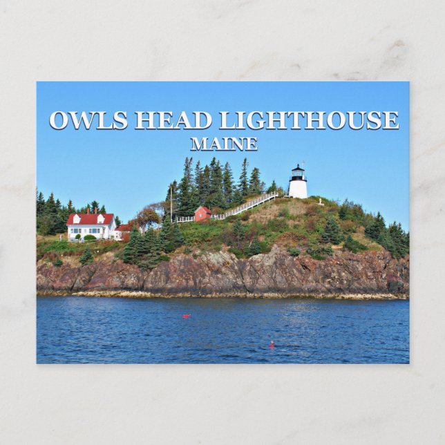 Phare de Owls Head, carte postale Maine (Devant)