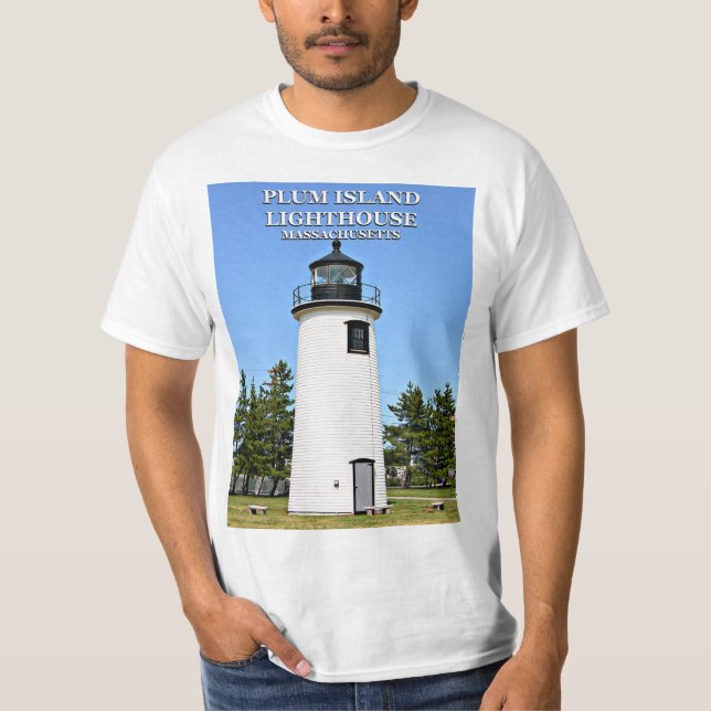 Phare de Plum Island, T-Shirt Massachusetts (Devant)