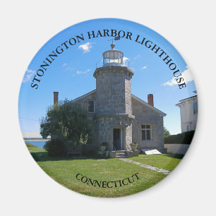 Phare de port de Stonington, aimant rond de CT