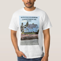 Phare de port d'hiver, T-shirt du Maine