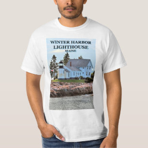 Phare de port d'hiver, T-shirt du Maine