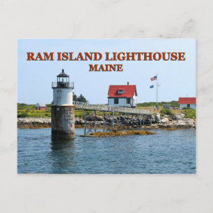 Phare de Ram Island, carte postale du Maine