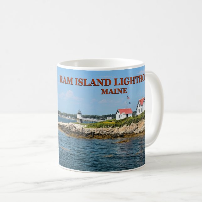 Phare de Ram Island, port de Boothbay Maine Mug (Devant droit)