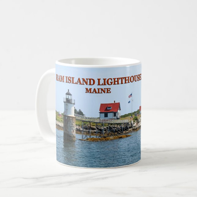 Phare de Ram Island, port de Boothbay Maine Mug (Devant gauche)