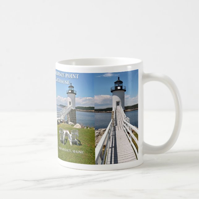 Phare de Robinson Point, Isle Au Haut, Maine Mug (Droite)