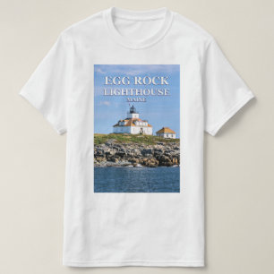 Phare de roche d'oeufs, T-shirt du Maine de port