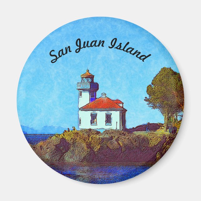 Phare de San Juan Island Lime Kiln Magnet (Devant)