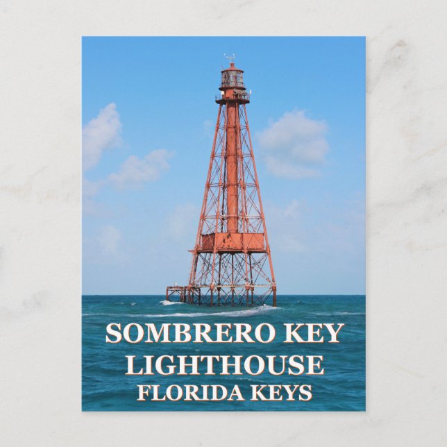 Phare de Sombrero Key, Floride Carte postale (Devant)