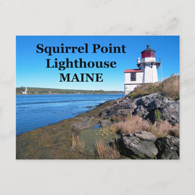 Phare de Squirrel Point, carte postale Maine (Devant)