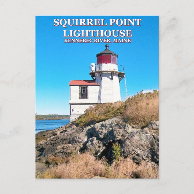 Phare de Squirrel Point, carte postale Maine (Devant)
