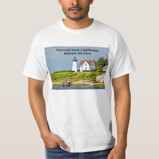 Phare de Warwick Neck, T-shirt de Rhode Island (Devant)