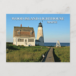 Phare de Wood Island, carte postale du Maine
