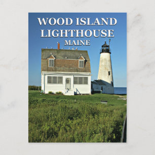 Phare de Wood Island, carte postale du Maine