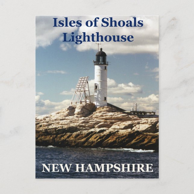 Phare des Isles of Shoals, carte postale du New Ha (Devant)