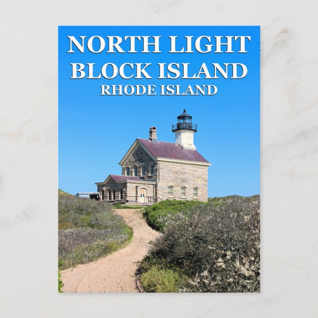 Phare du Nord, Block Island, carte postale RI (Devant)