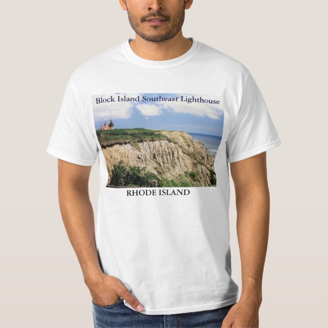 Phare du sud-est d'Île de Block, T-shirt de RI (Devant)